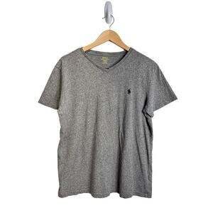 Polo Ralph Lauren Shirt Mens Gray Tee Short Sleeve Logo Size Medium‎